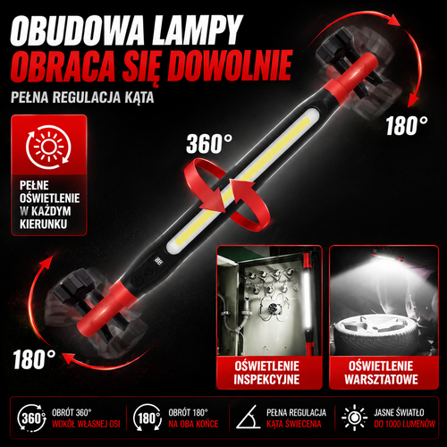 Magnetyczna lampa obrotowa 360 MotGrip™